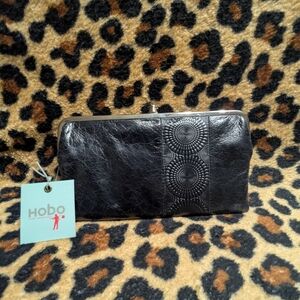 HOBO Black Textured Leather Clutch